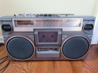 Vintage Hitachi Trk - 7050h Boombox Boom Box Radio -