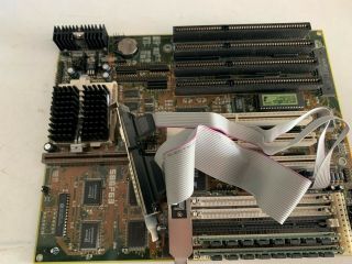 Vintage Socket 7 Tech 586f63 At Motherboard W/ P - 100 Cpu And 8mb Ram
