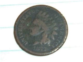 1877 Indian Head Penny Cent Key Coin Key Date Readable Date Rare Sought After