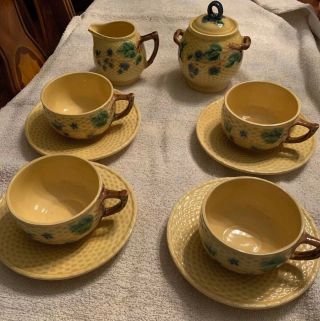 Vintage Tiffany & Co Tea Set “blackberries” 4 Cups Saucers Creamer Sugar Yellow