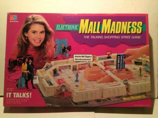 Vintage 1989 Electronic Mall Madness Board Game Milton Bradley 99.  99 Comp