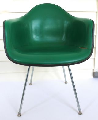 Vtg Herman Miller Eames Upholstered Fiberglass Shell Arm Chair Mid Century