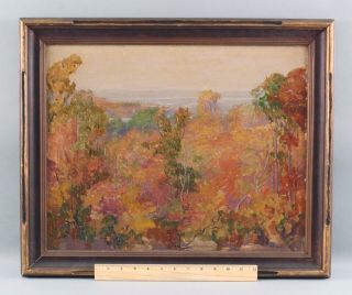 Antique Robert Emmet Owen American Impressionist Autumn Landscape Oil Painting