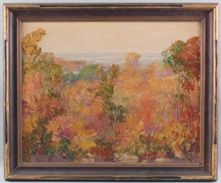 Antique ROBERT EMMET OWEN American Impressionist Autumn Landscape Oil Painting 2