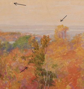 Antique ROBERT EMMET OWEN American Impressionist Autumn Landscape Oil Painting 4