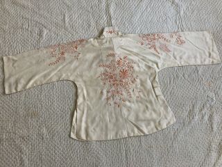 Vintage 1920s 30s Chinese Silk Cheongsam Qipao Top Blouse Floral Embroidery VTG 8