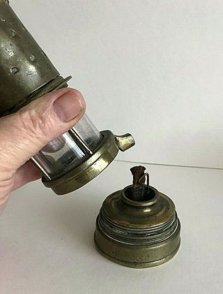 A VINTAGE MINERS LAMP.  WILLIAM.  LEWIS.  LLWYDCOED.  LAMP IS IN 8