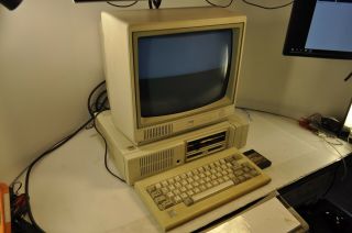 Vintage Ibm Pc Jr Computer,  Color Monitor,  Keyboard,  Box - No Cables -