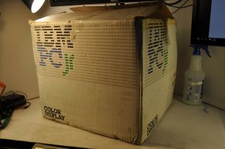 Vintage IBM PC jr Computer,  Color Monitor,  Keyboard,  Box - No cables - 8