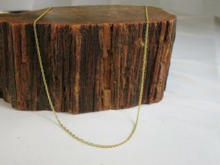 Vintage 14k Yellow Gold Twist Rope Chain Necklace 18 " 1 Mm 1.  7 Grams