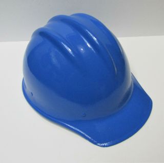 Vtg Painted Blue Bullard 502 Fiberglass Hard Boiled Hard Hat Ironworker