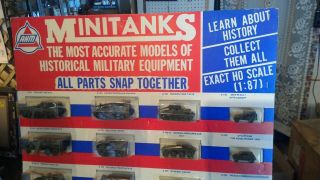 RARE Vintage 1960 ' s ROCO AHM Minitank Store Counter Display 24 tanks 3