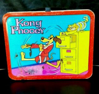 Vintage 1975 Hong Kong Phooey Metal Lunch Box Hanna Barbera No Thermos