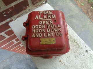 Vintage Autocall Co Shelby Ohio Cast Iron Box With Door Fire Alarm Display