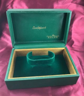 Rare Vintage Rolex Datejust Pyramid Green Large Box Brevet N°247509.  Ca 1950 