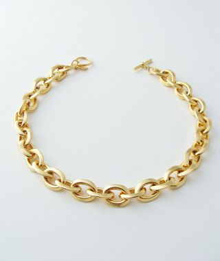 Vintage Anne Klein Chain Necklace…chunky Thick Link Chain,  Gold Tone,  Statement