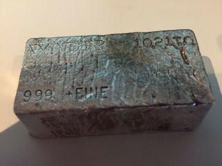 Vintage Old Poured Wsr Western States Refining 10.  21 Oz 999 Silver Bar 2k