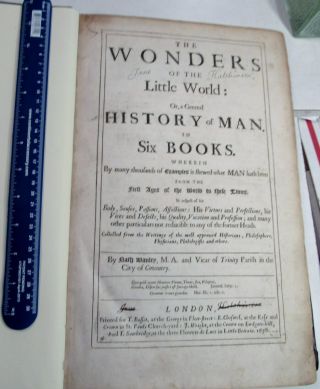WONDERS OF THE WORLD/1678/RARE 1st Ed/FINE LEATHR FOLIO/A GENERAL HISTORY OF MAN 3