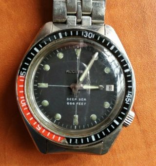 Vintage Accutron Deep Sea 666 Ft Divers Watch Humming And Running