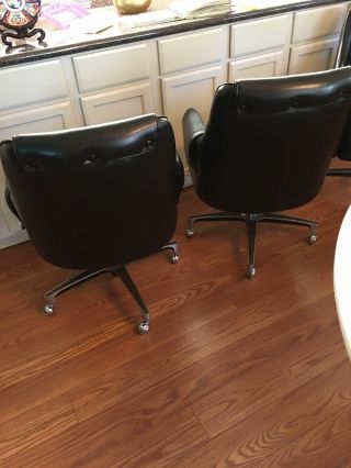 Set of 4 Vintage Mid Mod MCM Chromecraft Captain’s Dining Chairs Extremely Rare 6