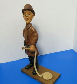 Vintage Romer Firefighter Fireman Hand Carved Figurine 13 " Made In Italy