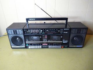 Euc Vintage Sony Cfs - W600 Transound Boombox Radio Dual Cassette W Aux Input