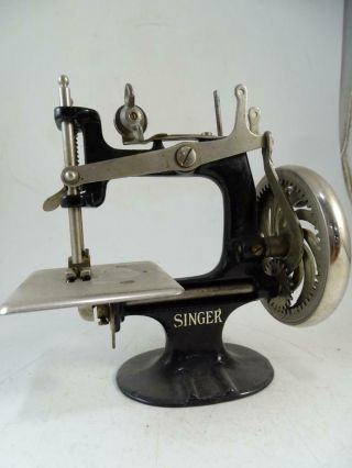 Antique Miniature Toy Sewing Machine Singer 1800s Victorian Cast Iron Vintage 3