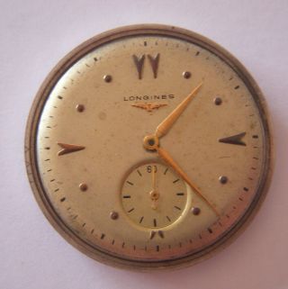 Vintage Longines Wristwatch Movement & Dial - Cal 12.  68z -