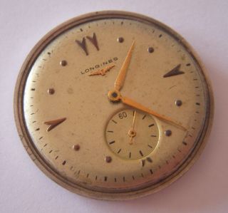 Vintage Longines wristwatch movement & dial - Cal 12.  68z - 2