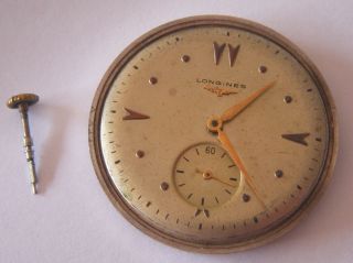 Vintage Longines wristwatch movement & dial - Cal 12.  68z - 4