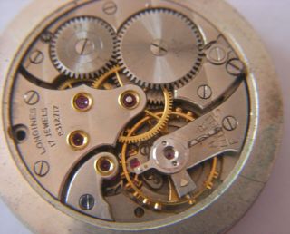 Vintage Longines wristwatch movement & dial - Cal 12.  68z - 8