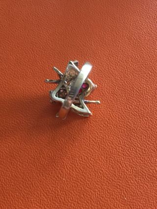 RARELY SEEN Vintage PANETTA Jeweled BEE BUG INSECT Ring Sterling Vermeil Sz 6.  5 7