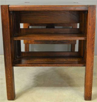 17802 Mission Oak Library Writing Desk with Bookshelves 5