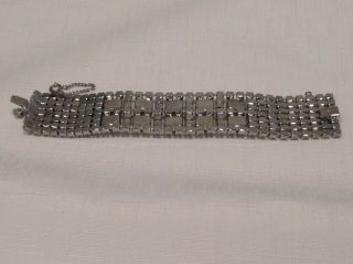 Gorgeous Vintage Weiss Clear Rhinestones Bracelet Signed 4