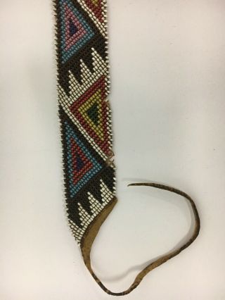 Vintage Plains Native American Indian Beaded Leather Head Band 3