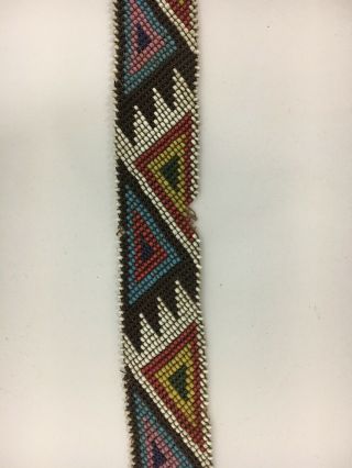 Vintage Plains Native American Indian Beaded Leather Head Band 4