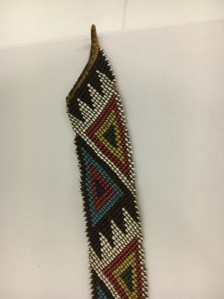 Vintage Plains Native American Indian Beaded Leather Head Band 5