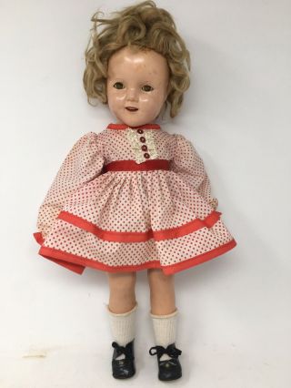 1930s 18 " Shirley Temple Doll W Composition Body
