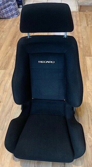 Recaro Vintage Model Lsb Black Fabric Reclinable Late 80’s Racing Seat