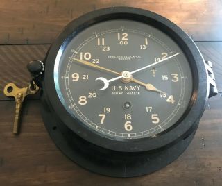 Chelsea Clock Co.  Wwii Ww2 Us Navy Ship Clock - Serial: 65521e