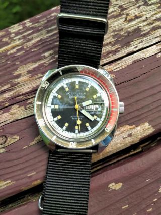 1976 Caravelle Set - O - Matic Diving Watch 666 Feet - Serviced - 17 Jewels - Swiss