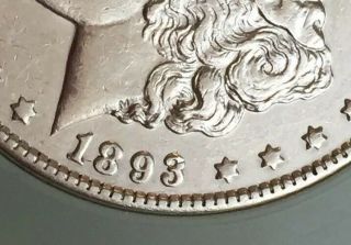 RARE DATE 1893 P Morgan Silver Dollar ESTATE KEY DATE AU/BU UNC 4