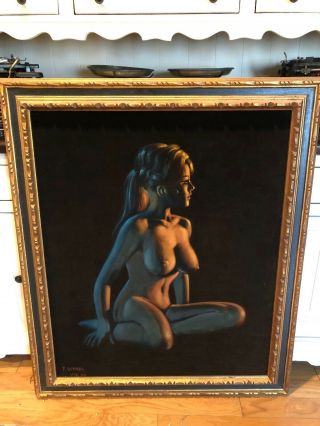 Vintage Nude Woman Portrait Oil Painting Mystery Artist