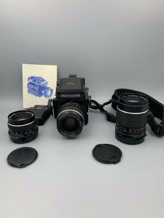 Mamiya 645 Film Camera,  3 Lenses Case - Vtg Film Camera Mamiya Sekor