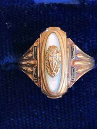 Vintage 1958 ND University of Notre Dame Class Ring 10K Gold Jesus & Mary Inside 6