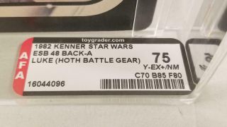 Vintage Kenner 1982 Star Wars ESB 48 Back Luke Skywalker Hoth AFA 75 (70 - 85 - 80) 3