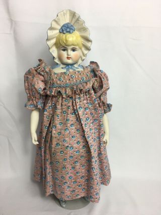 Antique Bonnet Shoulder Head China Doll Lena Swartz As Found 1960