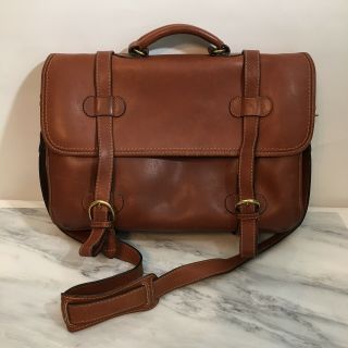 Vintage Henry Louis Handcrafted Cowhide Leather Messenger Briefcase Bag
