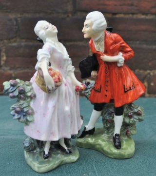 Rare Royal Doulton " Masquerade " Man & Lady Couple Figures Hn599 Hn600