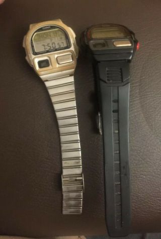 Rare Two Casio BP - 100 Blood Pressure Monitor Watch Made In Japan 2